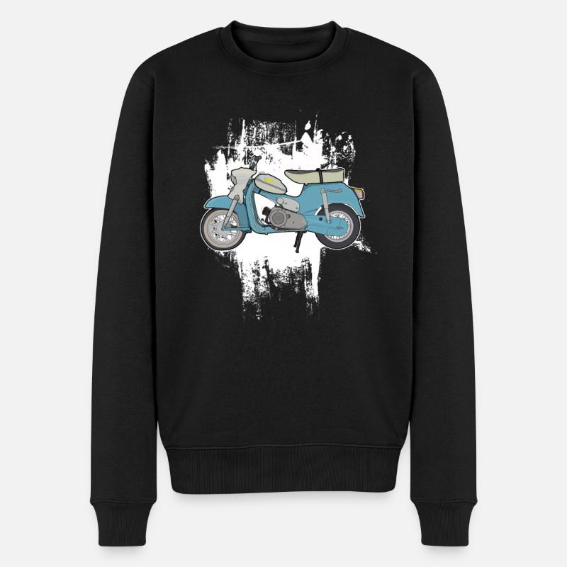 DS50 / Schwalbenfahrer / Ostalgie / Mofa Oldtimer - Männer Premium Bio Pullover - Schwarz