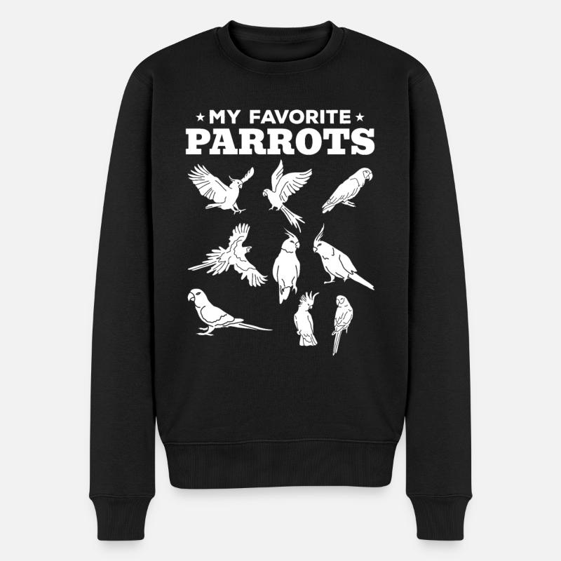 Meine Lieblingspapageien Nymphensittiche Ara - Männer Premium Bio Pullover - Schwarz