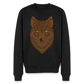 Wolf - Men's Premium Organic Jumper - black - Front - Nico (187cm)