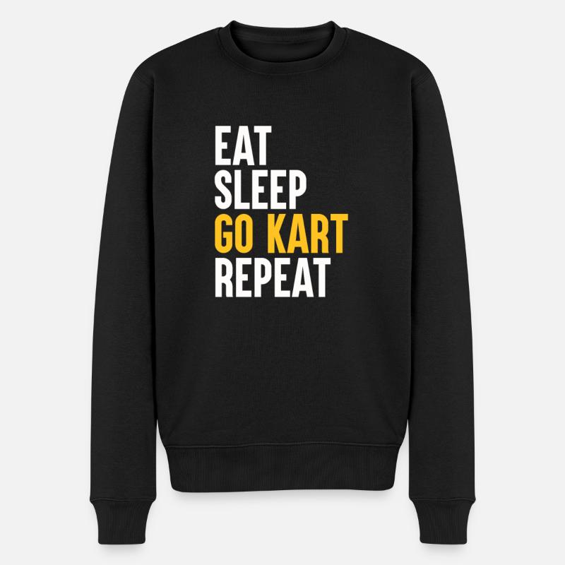 Go Kart Fahrer - Kartfahrer Go-Kart Spruch - Männer Premium Bio Pullover - Schwarz