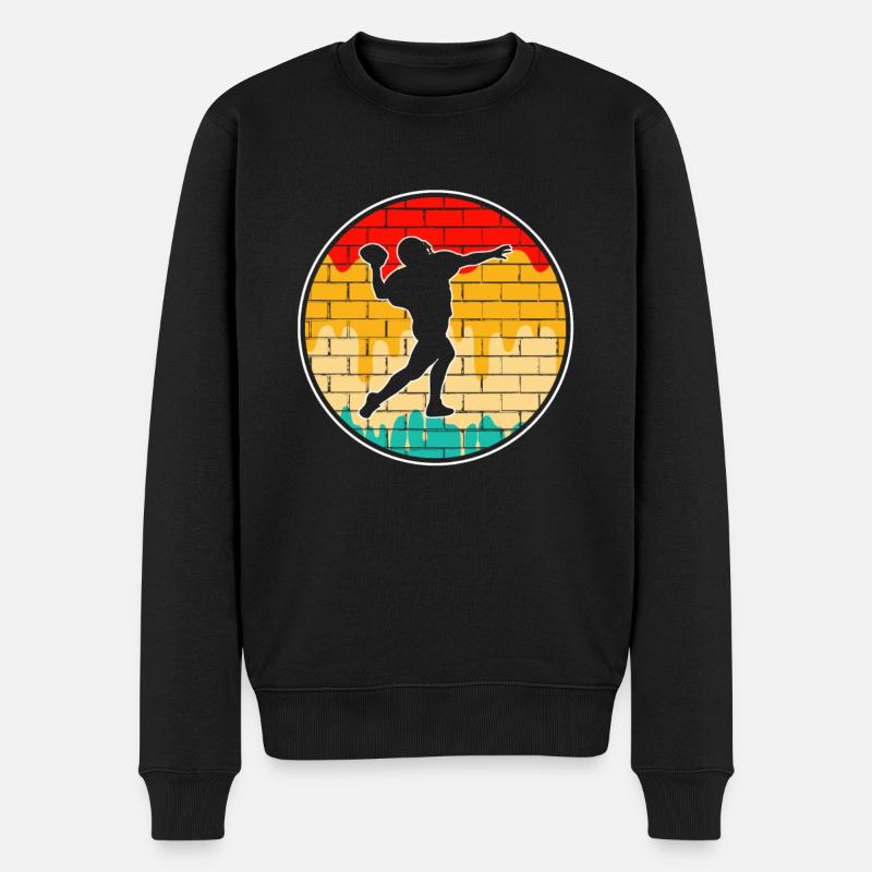 Football Retro - Männer Premium Bio Pullover - Schwarz