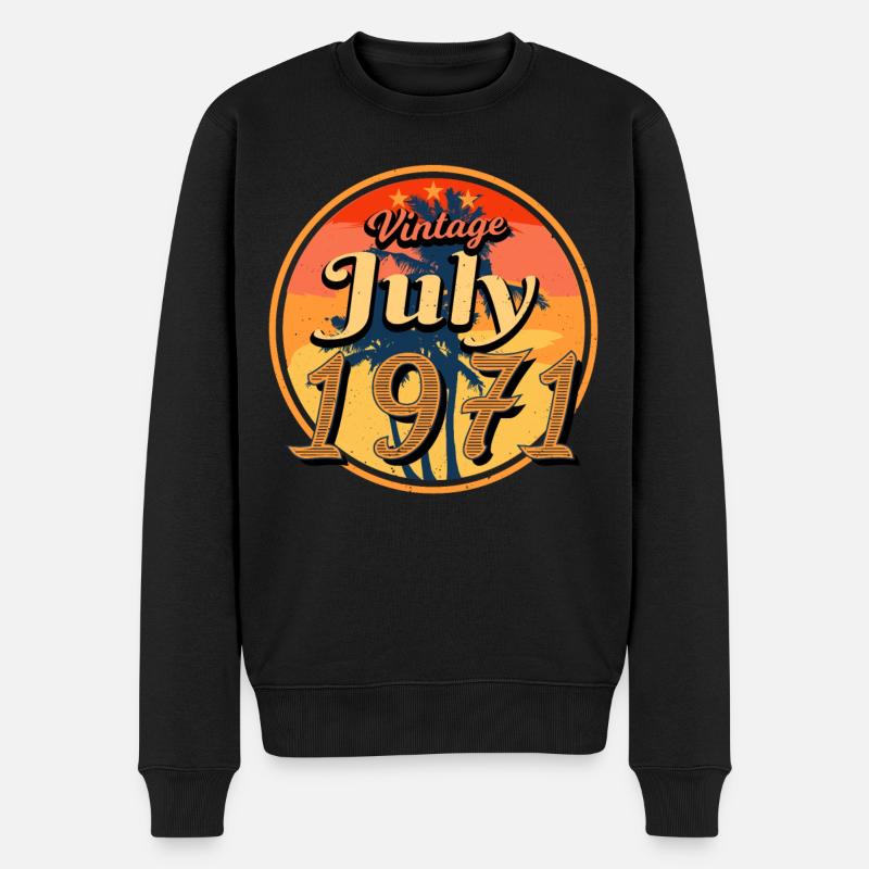 Juli 1971 Retro - Männer Premium Bio Pullover - Schwarz