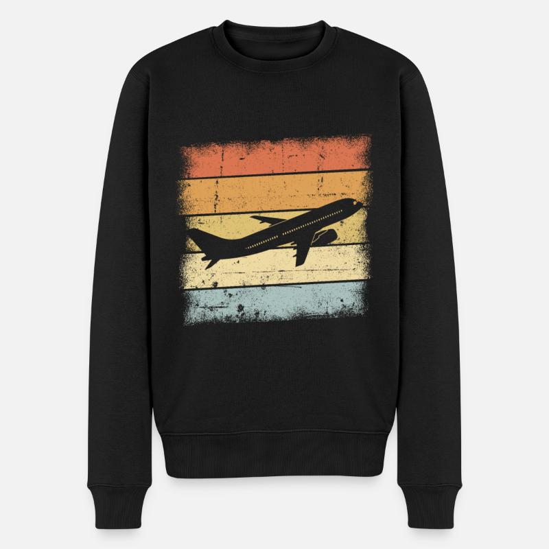 Pilot Geschenk - Männer Premium Bio Pullover - Schwarz