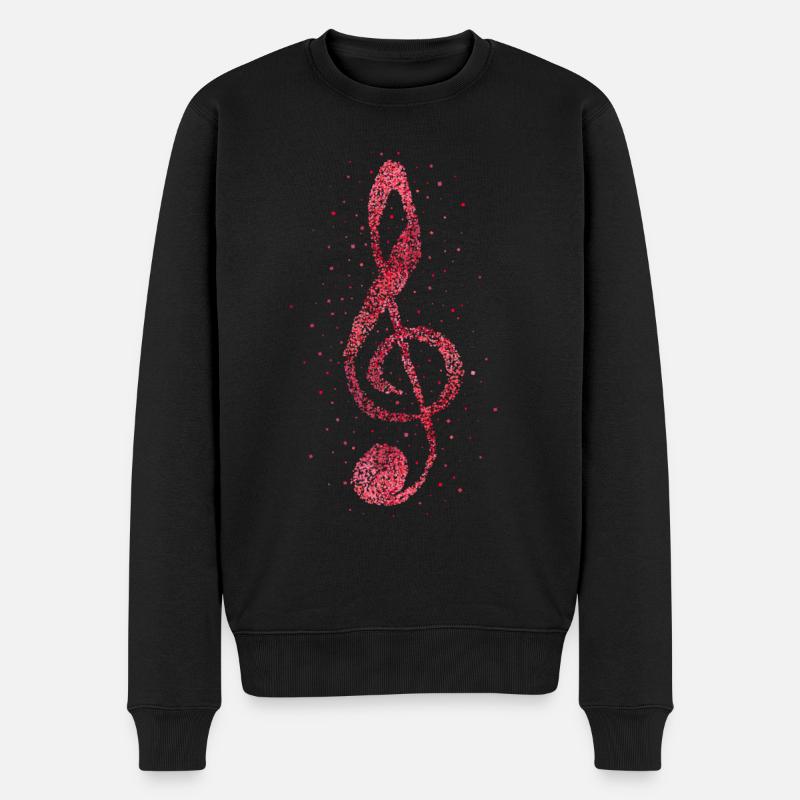 Orchester Chor Musiker Notenschlüssel - Männer Premium Bio Pullover - Schwarz