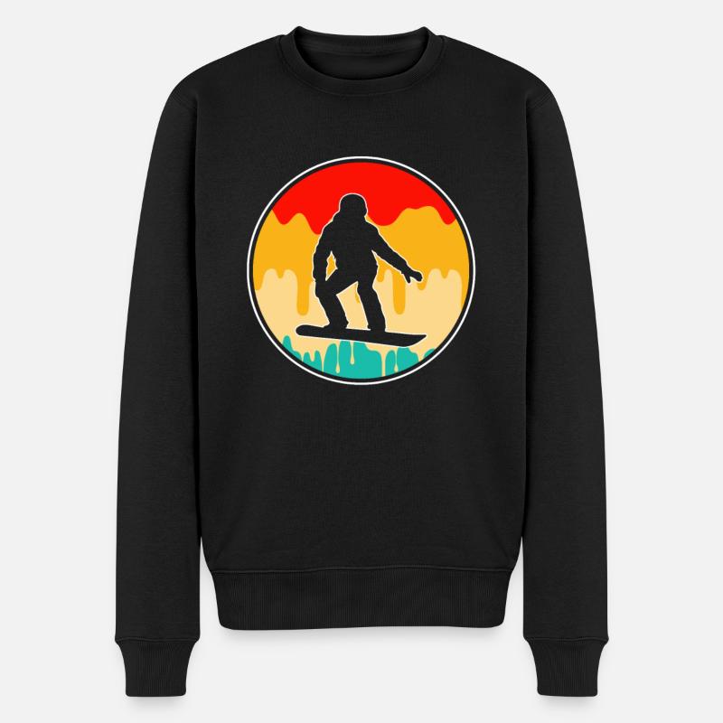 Snowboard Rétro - Pull Premium bio Homme - noir
