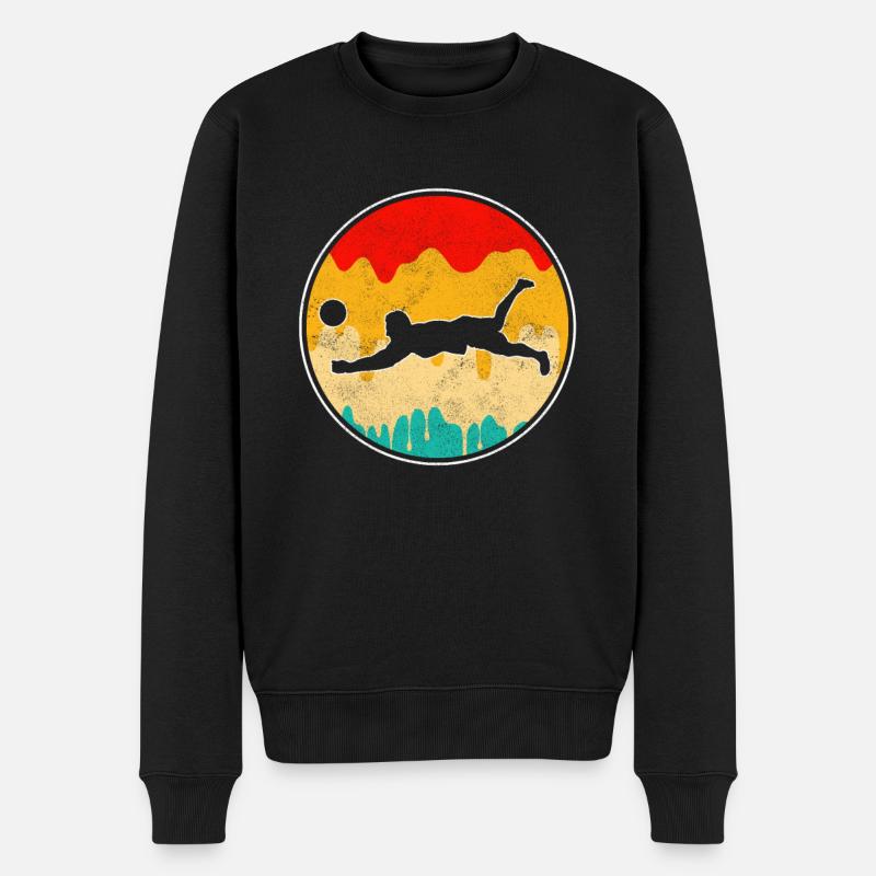 Volleyball Retro - Männer Premium Bio Pullover - Schwarz