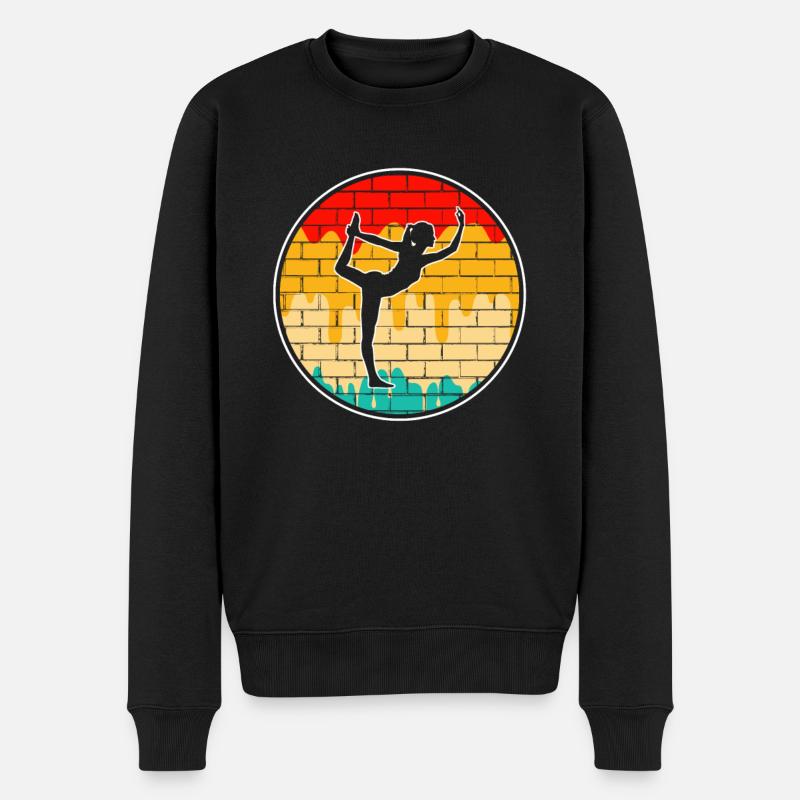 Yoga Meditation Retro - Männer Premium Bio Pullover - Schwarz