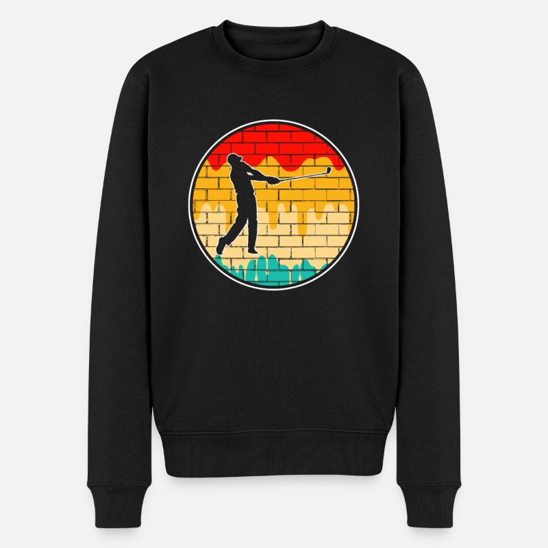 Golf Retro - Männer Premium Bio Pullover - Schwarz
