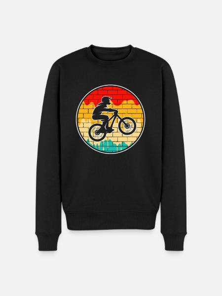 Logo rétro de VTT - Pull Premium bio Homme - noir
