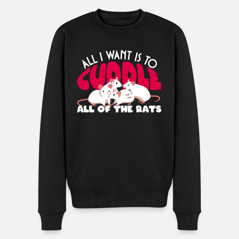 Rat Cuddling Rodent Cuddle Rat Lovers - Männer Premium Bio Pullover - Schwarz