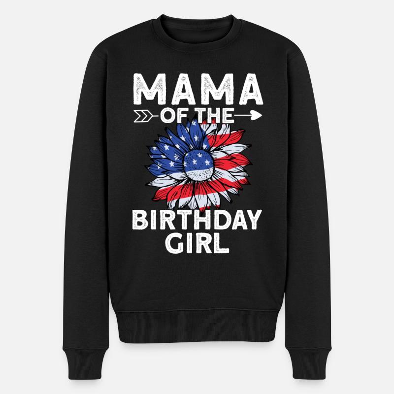 Mama Of The Birthday - Männer Premium Bio Pullover - Schwarz