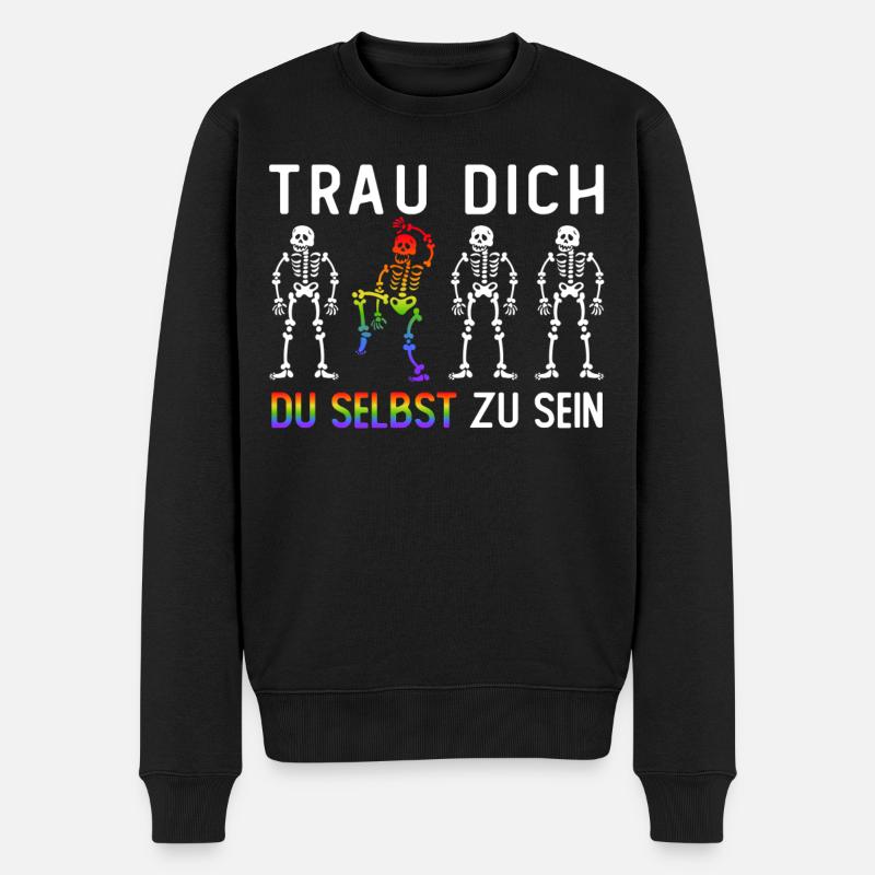 Trau Dich Du Selbst Zu Sein LGBTQ Pride Monat - Männer Premium Bio Pullover - Schwarz
