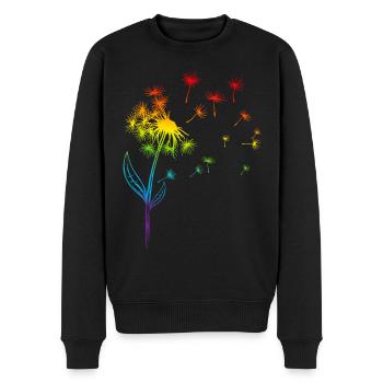 Pusteblume Löwenzahn Regenbogen Pflanze - Männer Premium Bio Pullover - Schwarz - Vorne - Nico (187cm)