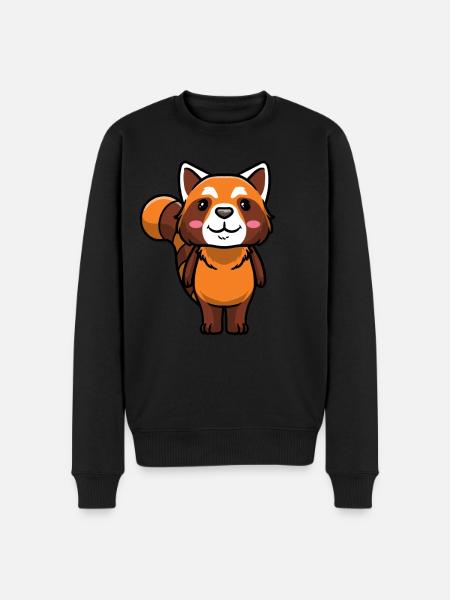 Panda roux Petit panda émoticône - Pull Premium bio Homme - noir