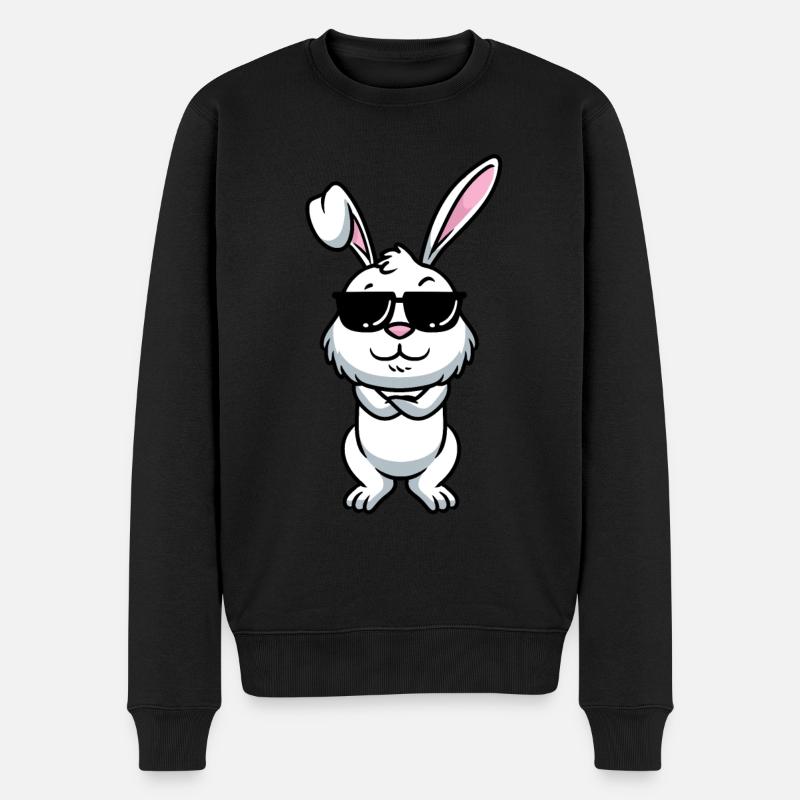 Lapin Blanc Emoticons Lapin - Pull Premium bio Homme - noir