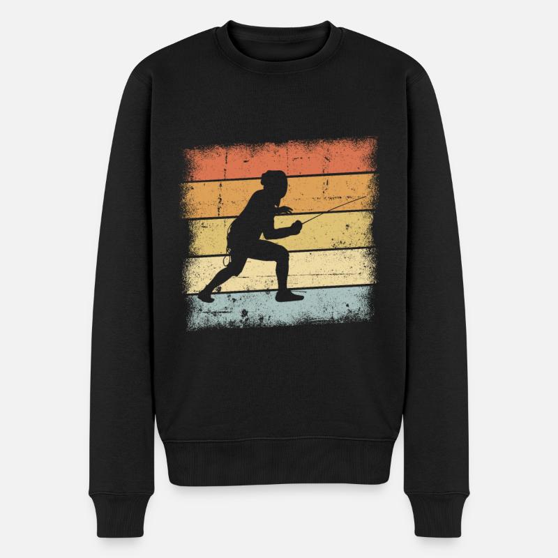 Fechten Sunset - Männer Premium Bio Pullover - Schwarz