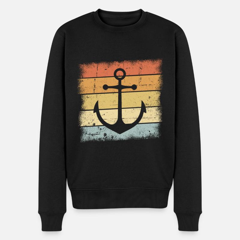 Anker Vintage - Männer Premium Bio Pullover - Schwarz
