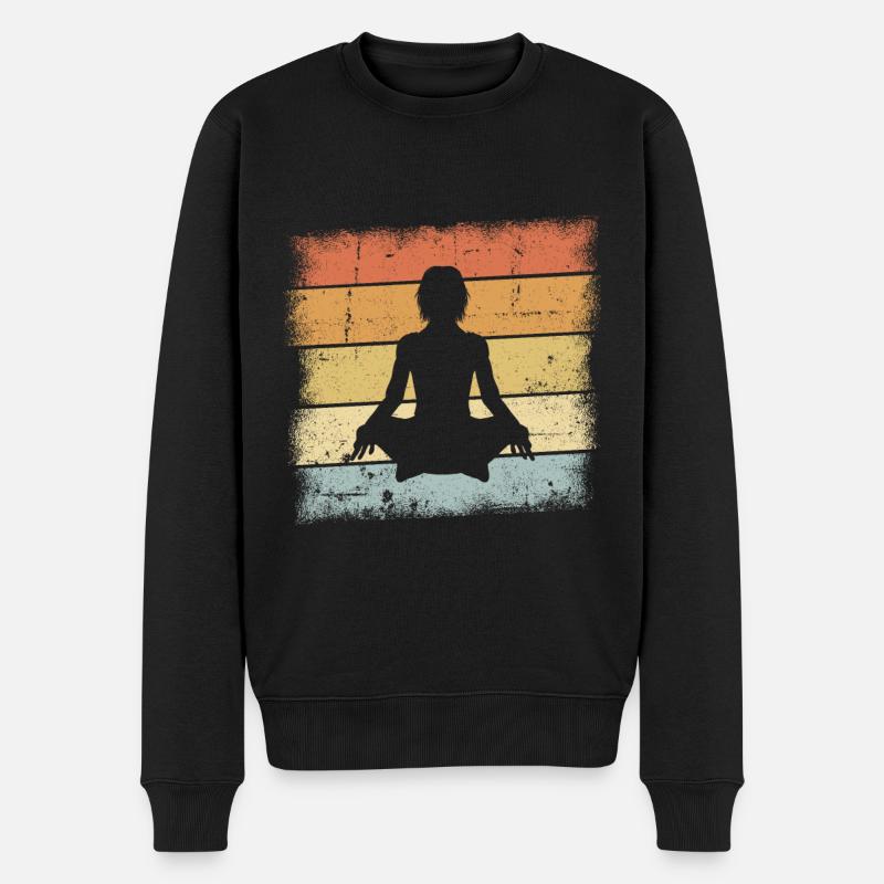Yoga Namaste - Männer Premium Bio Pullover - Schwarz