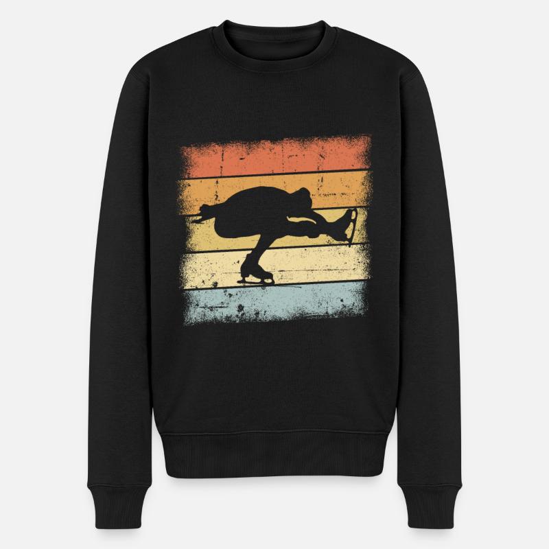 Eiskunstlauf Retro - Männer Premium Bio Pullover - Schwarz