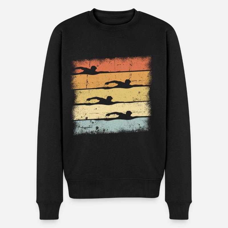 Schwimm - Männer Premium Bio Pullover - Schwarz