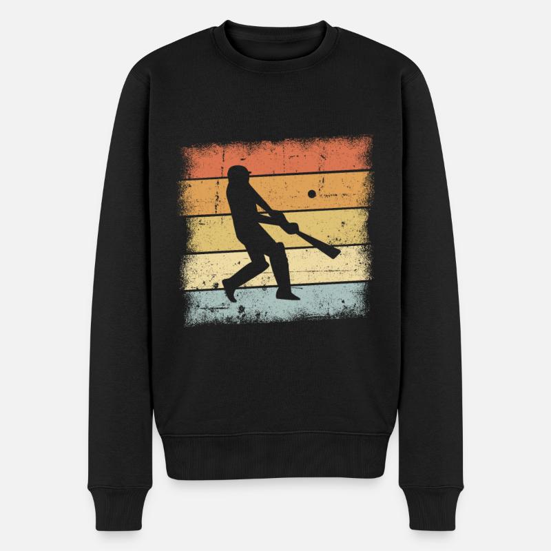 Cricket Retro - Männer Premium Bio Pullover - Schwarz