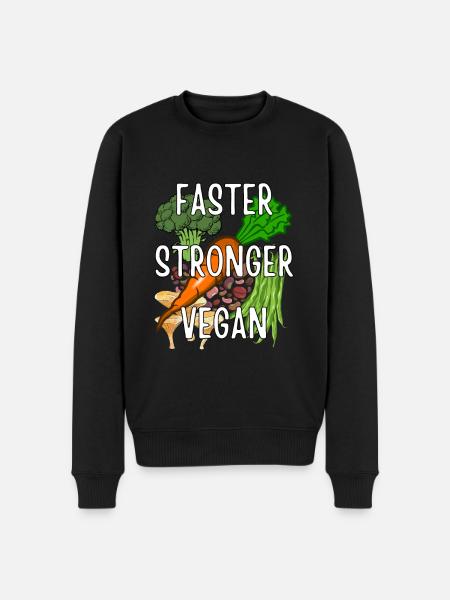 Faster Stronger Vegan - Men's Premium Organic Jumper - black