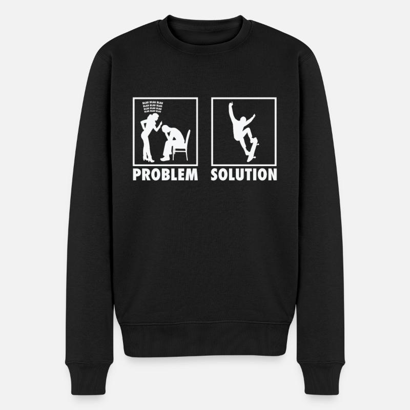 Skateboard Skateboarders Statement Problem - Pull Premium bio Homme - noir