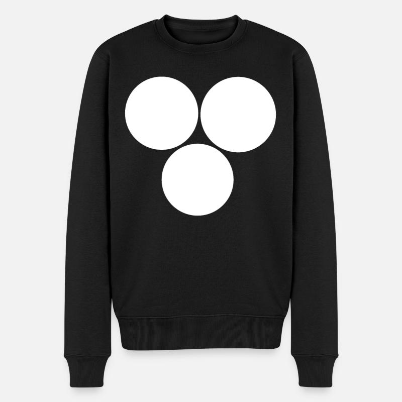 Drei Kreise Weiss - Männer Premium Bio Pullover - Schwarz