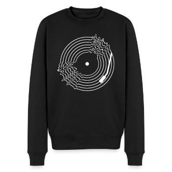Vinyl Platte Plattenspieler Musik Fan - Männer Premium Bio Pullover - Schwarz - Vorne - Nico (187cm)