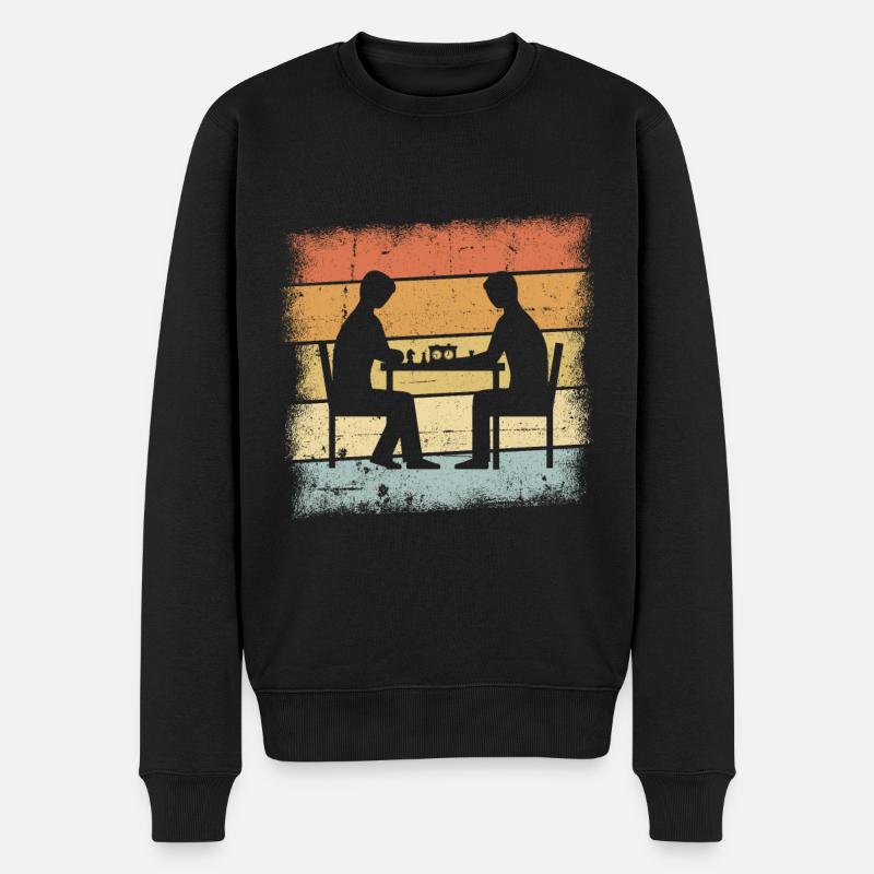 Jeu d’échecs Retro Design - Pull Premium bio Homme - noir