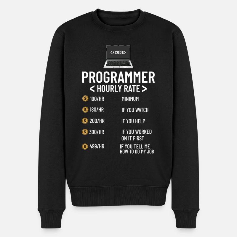 Programmierer Programmieren Computerentwickler Pc - Männer Premium Bio Pullover - Schwarz