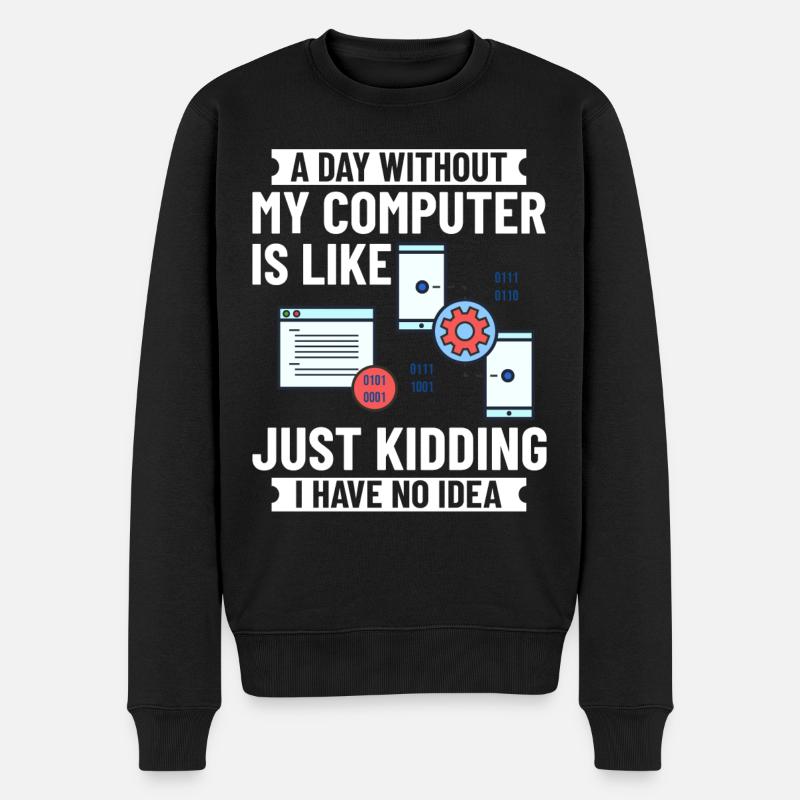 Programmierer Programmieren Computerentwickler Pc - Männer Premium Bio Pullover - Schwarz