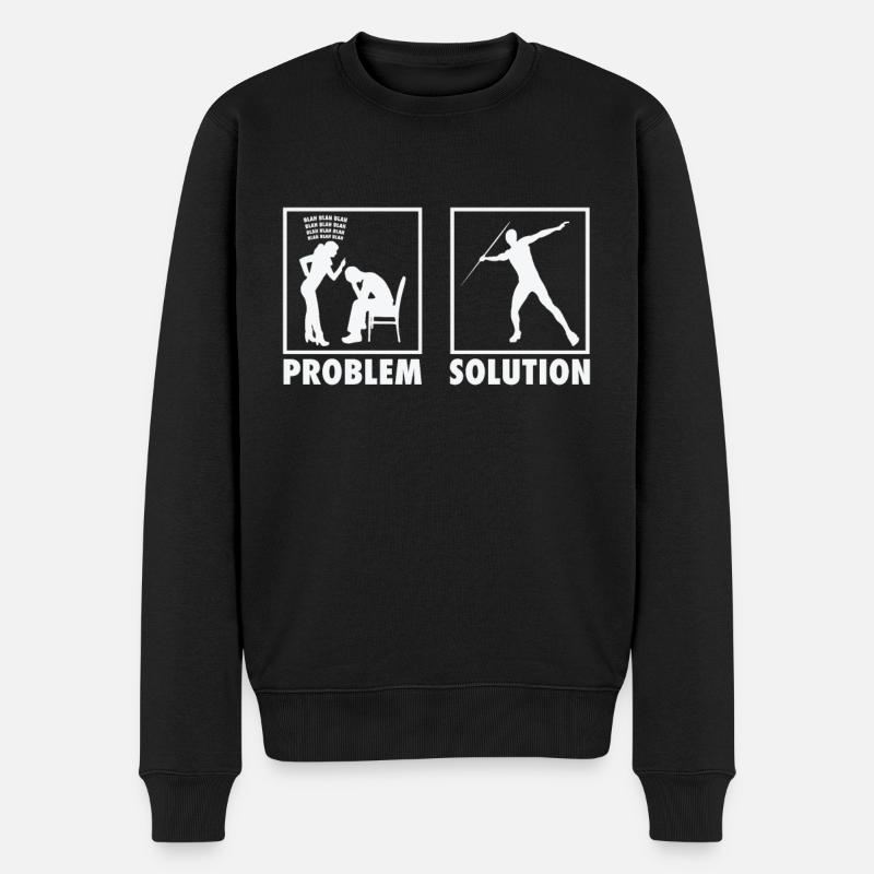 Athletics Athletes Statement Problem Solution. - Männer Premium Bio Pullover - Schwarz