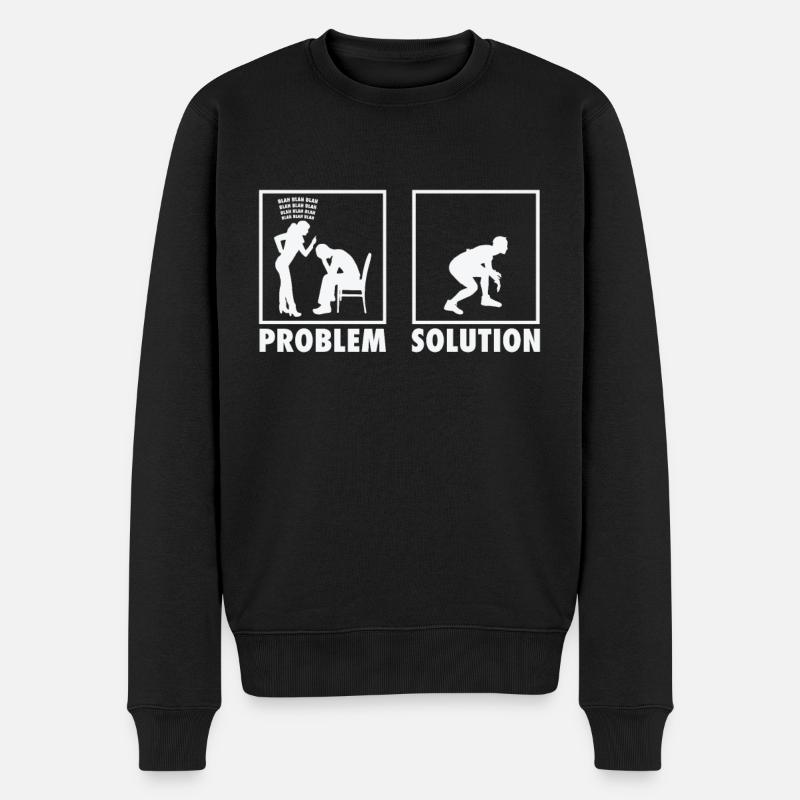 Wrestling Wrestlers Statement Problem Solution. - Männer Premium Bio Pullover - Schwarz