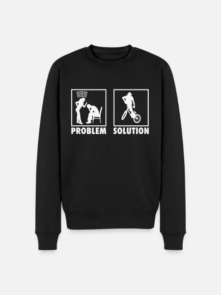 BMX Bikers Statement Problem Solution. - Männer Premium Bio Pullover - Schwarz