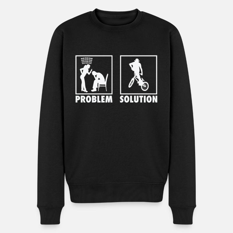 BMX Bikers Statement Problem Solution. - Männer Premium Bio Pullover - Schwarz