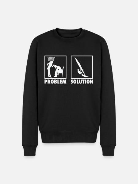 Windsurfing Windsurfer Statement Problem Solution. - Männer Premium Bio Pullover - Schwarz