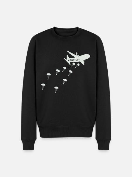 Fallschirmjäger Jumpmaster Flugzeug Absprung - Männer Premium Bio Pullover - Schwarz