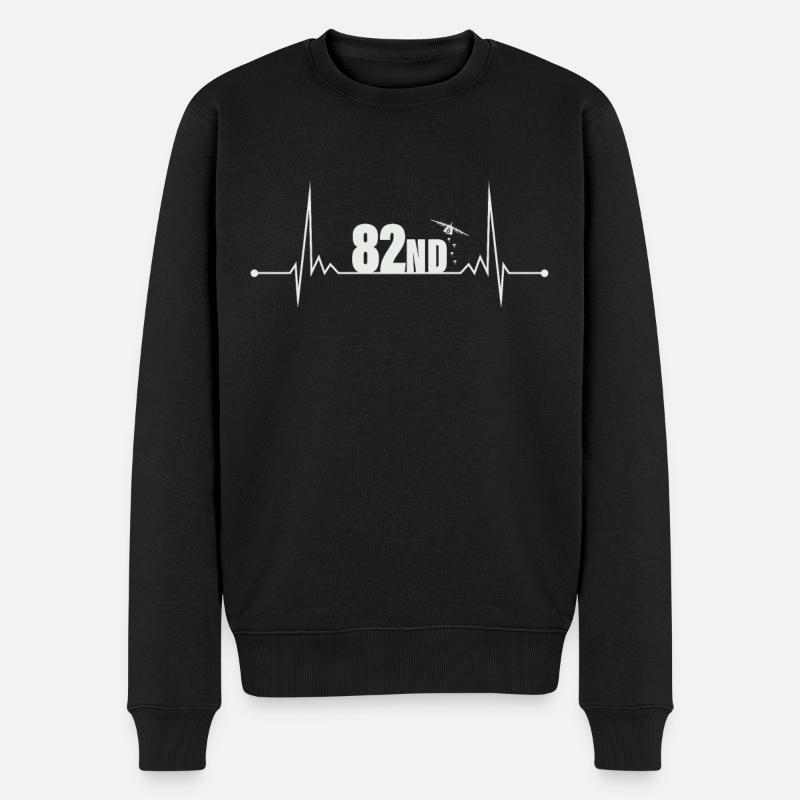 Fallschirmjäger 82ND Herzschlag - Männer Premium Bio Pullover - Schwarz