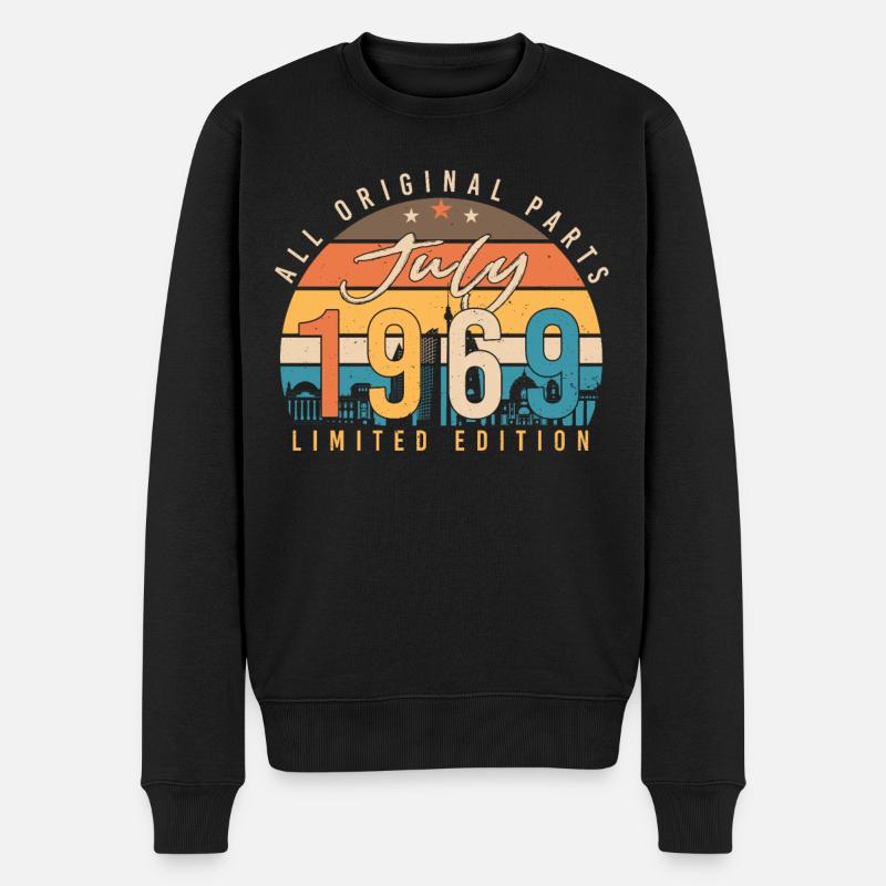 1969 Juli Geschenkidee - Männer Premium Bio Pullover - Schwarz