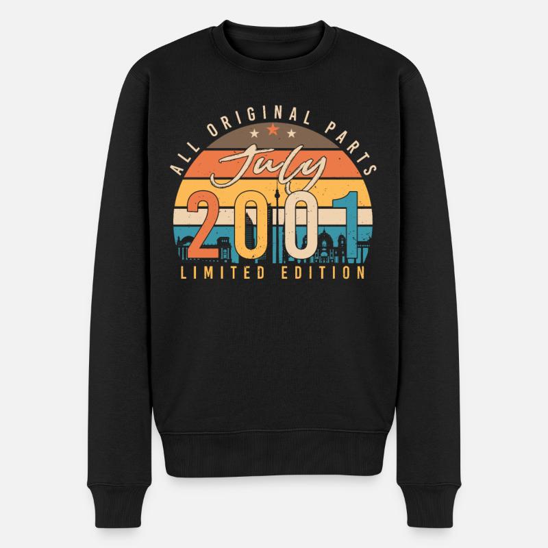 2001 Juillet Rétro - Pull Premium bio Homme - noir