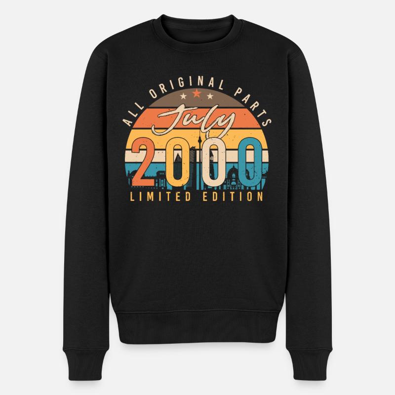 2000 Juillet Rétro - Pull Premium bio Homme - noir