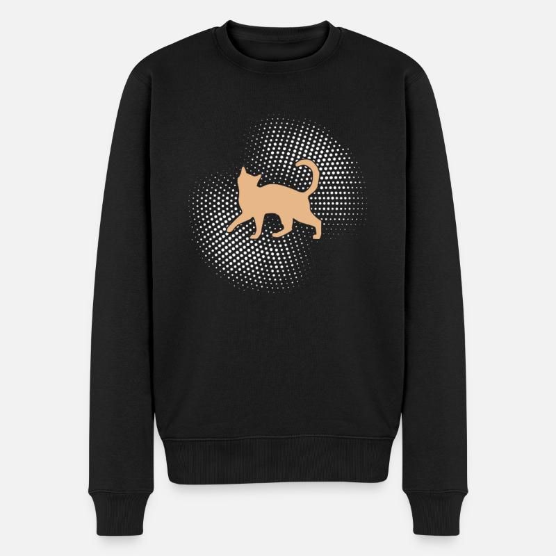 Katze - Männer Premium Bio Pullover - Schwarz