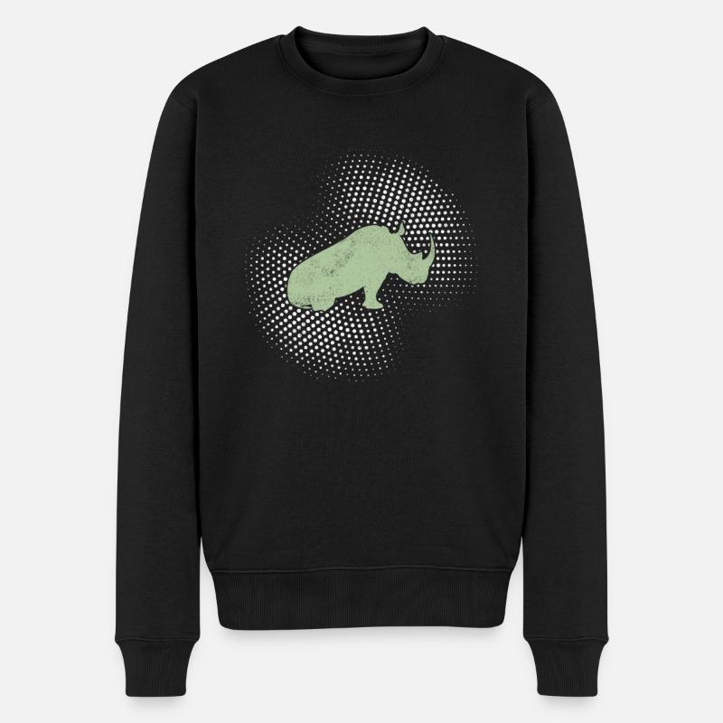 Nashorn - Männer Premium Bio Pullover - Schwarz