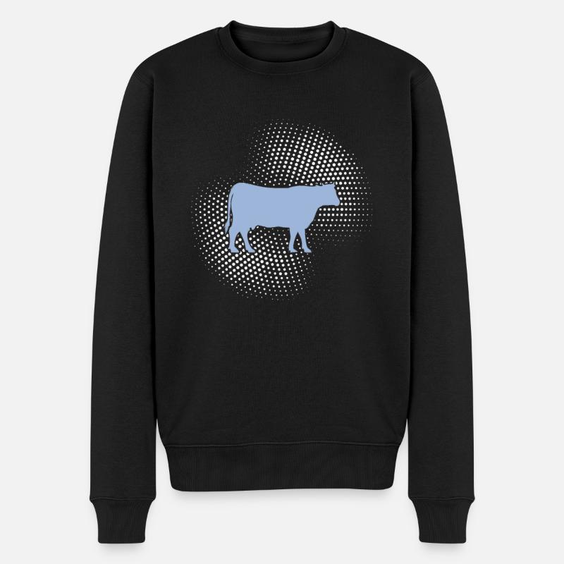 Kuh Rind - Männer Premium Bio Pullover - Schwarz