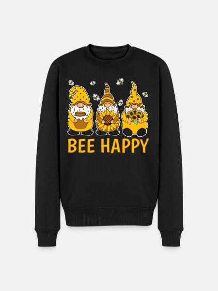 Bee Happy - Männer Premium Bio Pullover - Schwarz