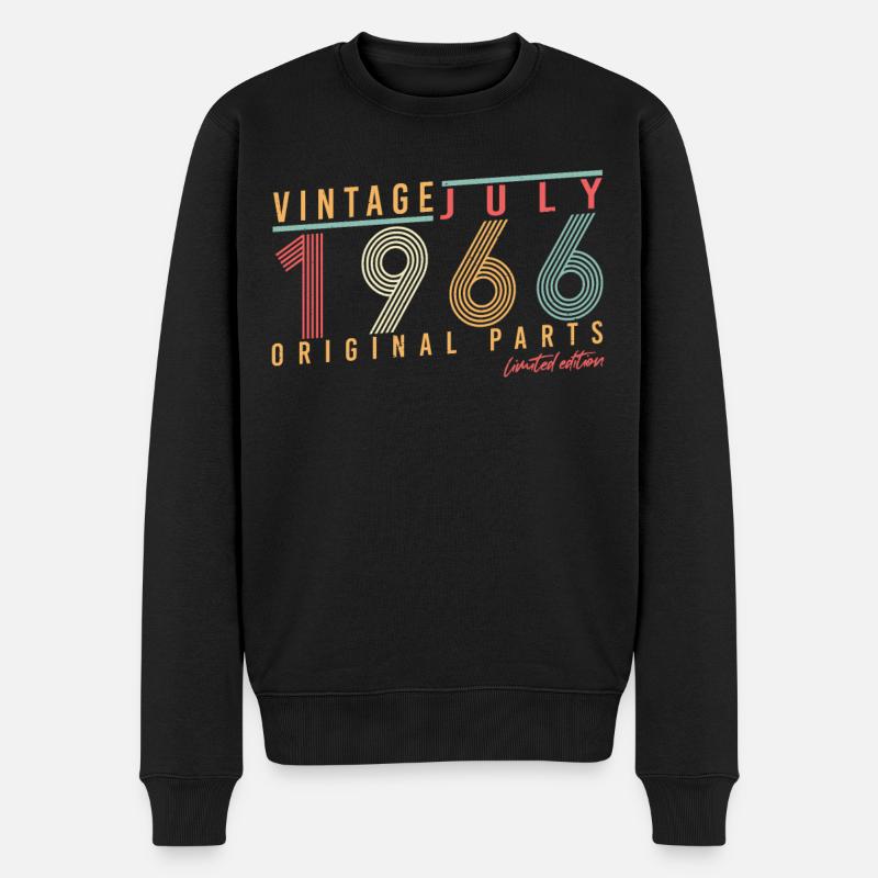Geboren 1966 Im Juli - Männer Premium Bio Pullover - Schwarz