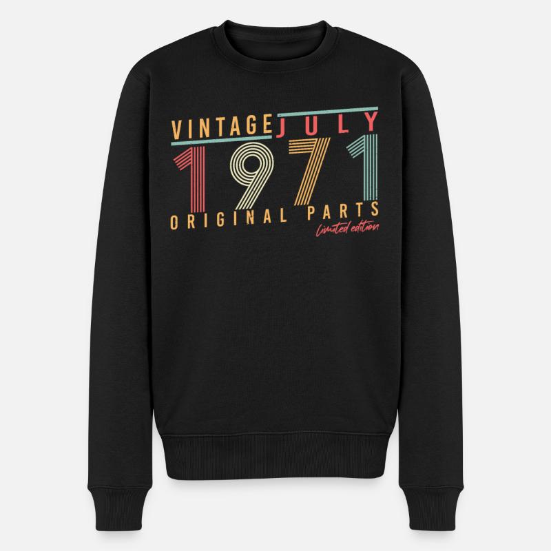 1971 Juillet Édition Limitée - Pull Premium bio Homme - noir