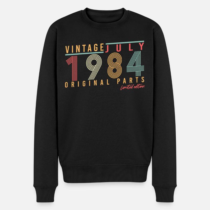 Retro 1984 Juillet - Pull Premium bio Homme - noir