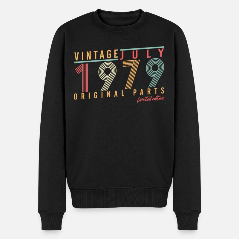 Original Juli 1979 - Männer Premium Bio Pullover - Schwarz